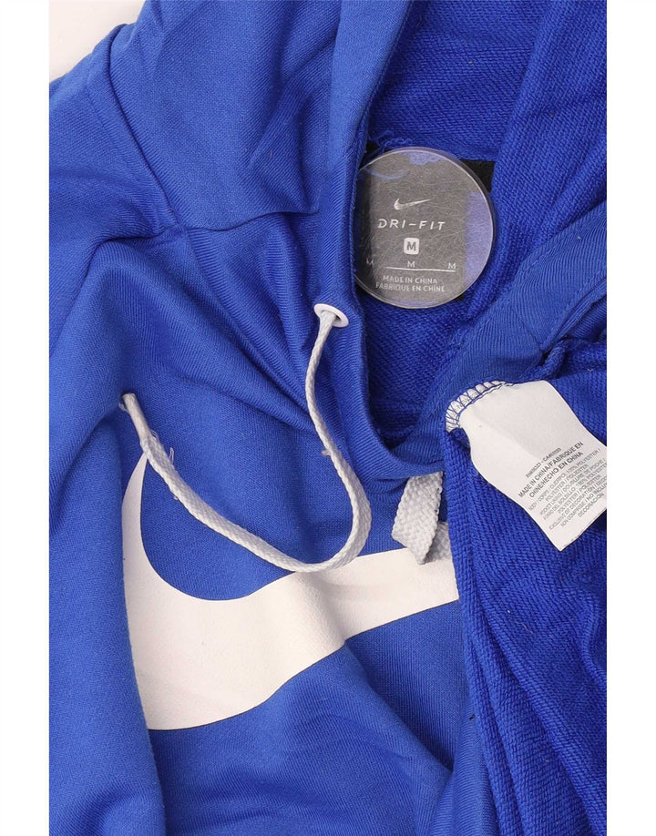 Ανδρικά γραφικά κουκούλα Nike Dri Fit, μεσαίο μπλε πολυεστέρας