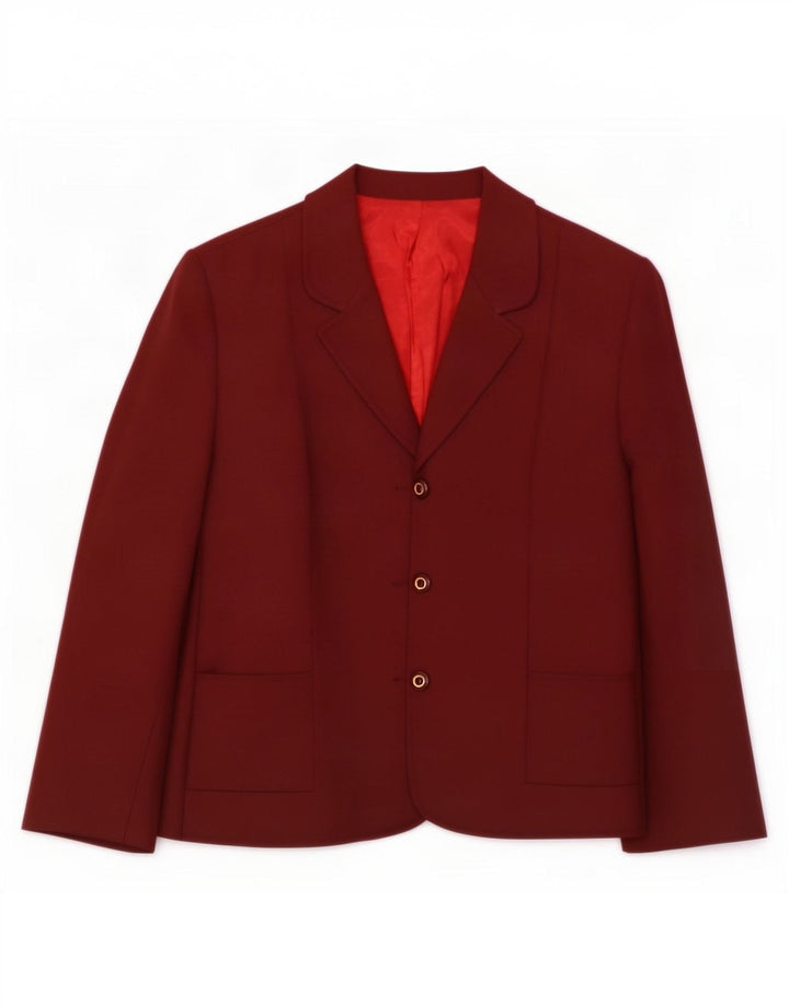 El Encore Γυναικείο σακάκι με 3 κουμπιά UK 14 Medium Burgundy Polyester