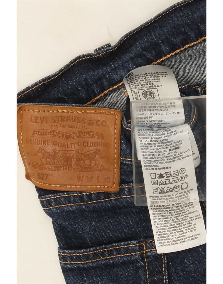 Levi's Mens 527 Bootcut Jeans W32 L30 Navy Blue Cotton