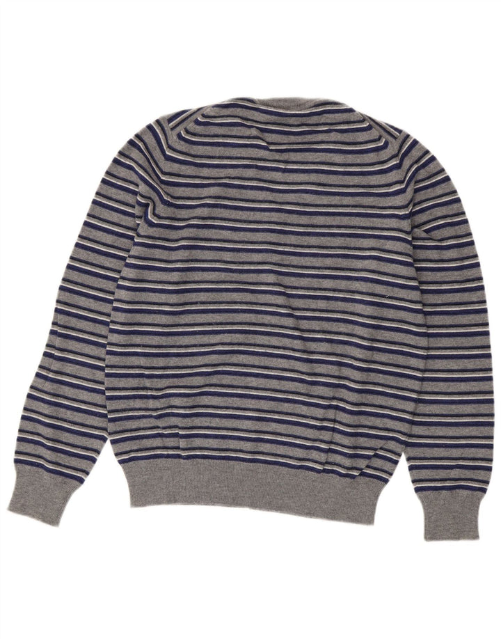 Fred Perry Ανδρικό πουλόβερ με λαιμόκοψη με V λαιμόκοψη μαλλί με μικρό γκρι ριγέ