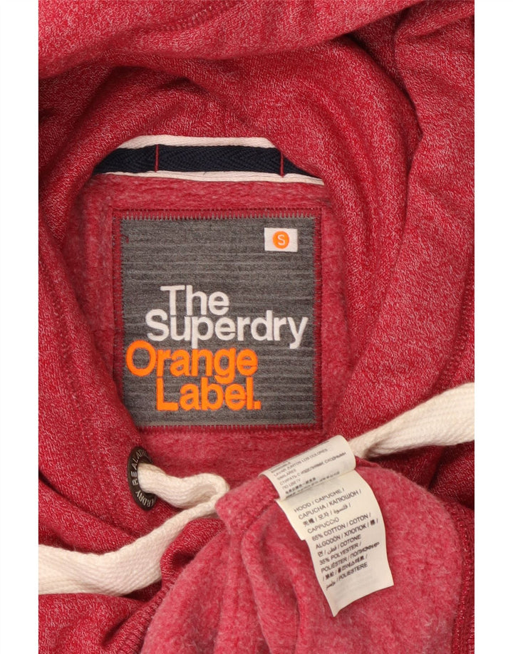 SUPERDRY Γυναικείο πουλόβερ με κουκούλα με φερμουάρ UK 10 Βαμβακερές μικρές κόκκινες κηλίδες