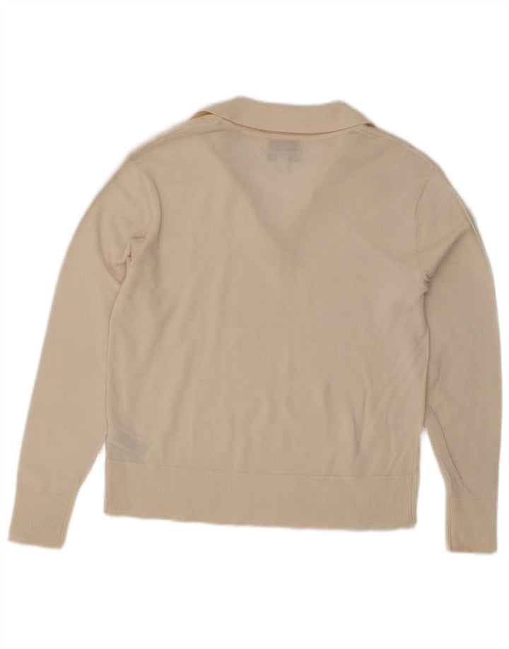 Marks & Spencer Γυναικείο πουλόβερ με λαιμό πόλο UK 12 Medium Off White