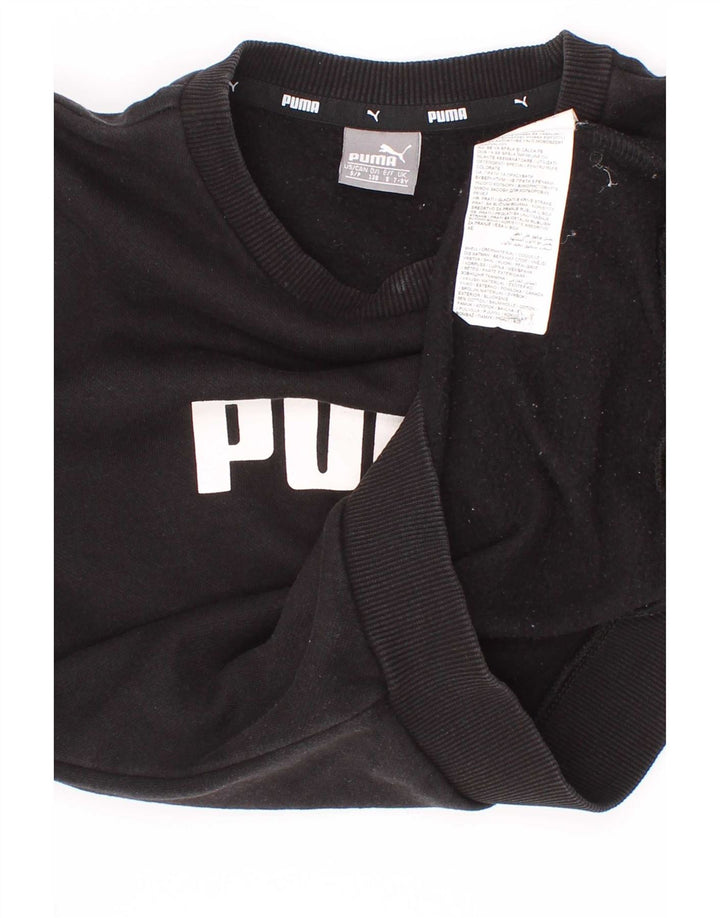Puma Boys Graphic Φούτερ Jumper 7-8 ετών Μαύρο Βαμβακερό