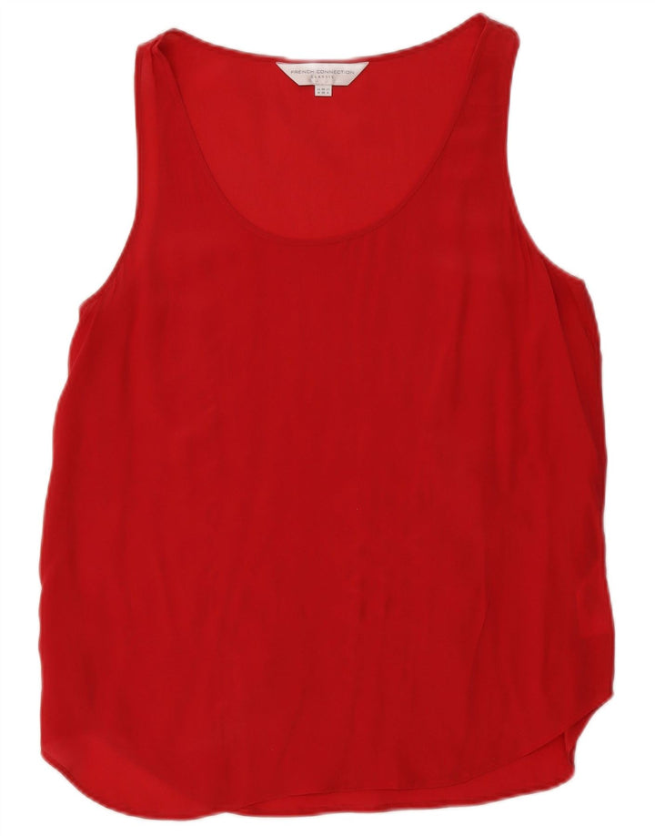 Γυναικεία αμάνικη μπλούζα French Connection Top UK 10 Small Red Silk