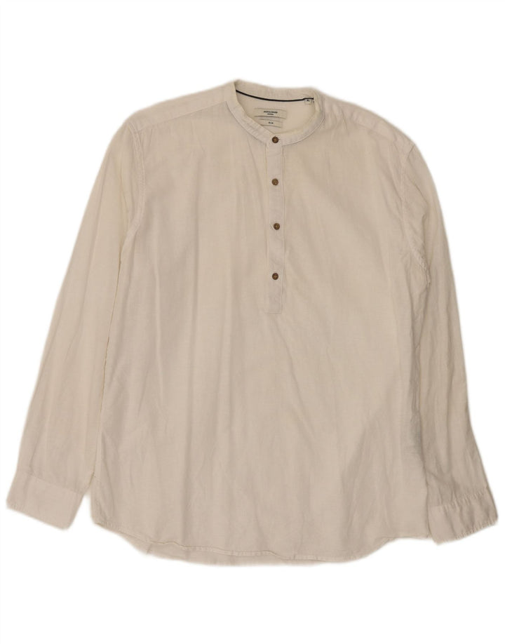 Jack & Jones Ανδρικό πουλόβερ πουκάμισο XL Λευκό βαμβακερό