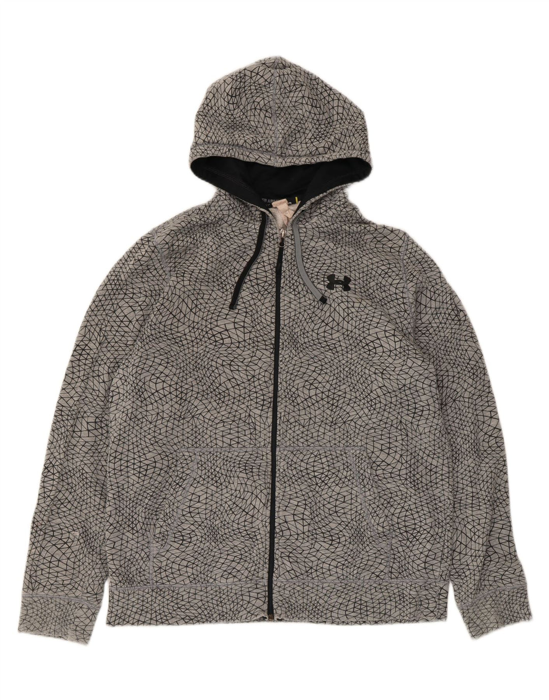 Under Armour Ανδρικό πουλόβερ με φερμουάρ με κουκούλα μεγάλο γκρι γεωμετρικό