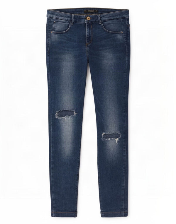 Zara Womens Trafaluc Distressed Skinny Jeans EU 40 Medium W30 L27 Blue