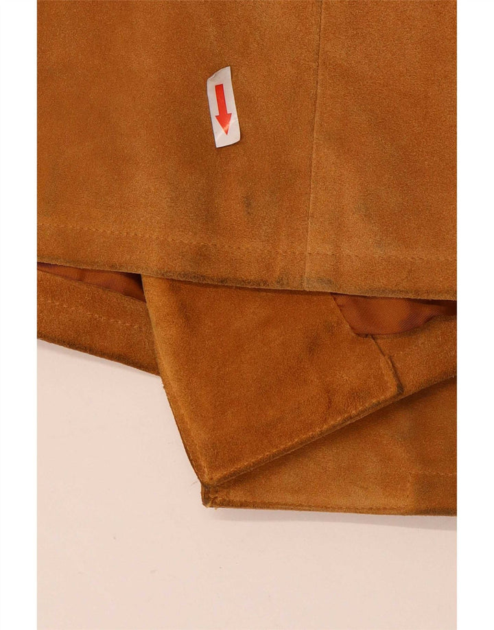 Vintage Γυναικείο Suede Πανωφόρι IT 42 Medium Beige Leather