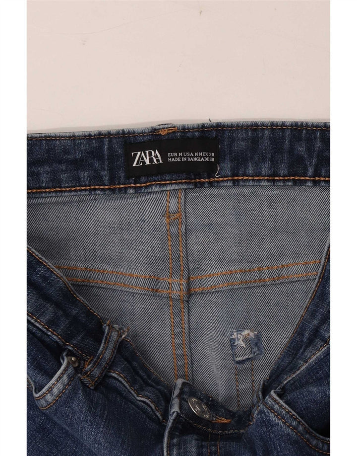 Zara Γυναικεία Μίνι Τζιν Φούστα Μεσαίο W28 Μπλε