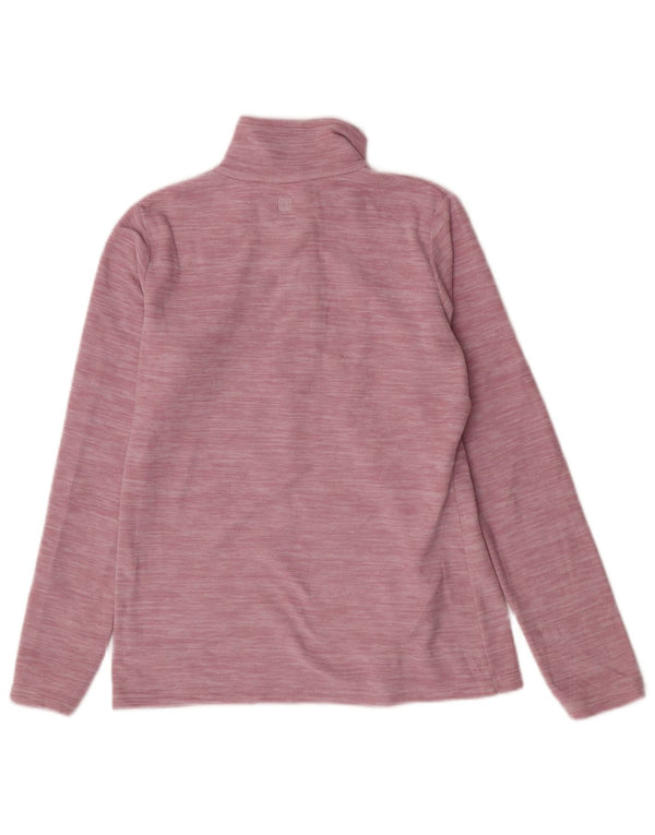 Mountain Warehouse Womens Zip Neck Fleece Jumper UK 10 Small Pink Flecked