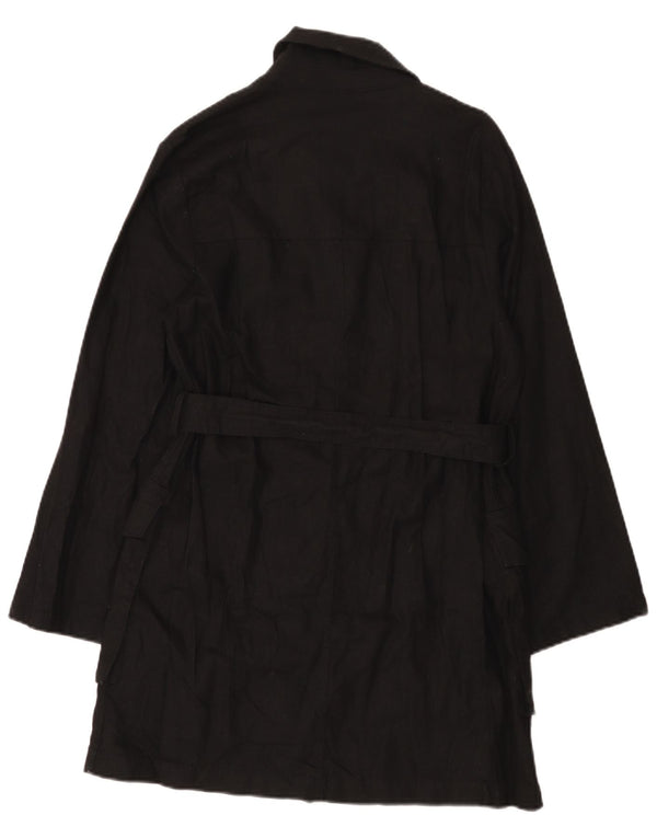 Γυναικείο παλτό Zara Utility UK 14 Medium Μαύρο Λινό