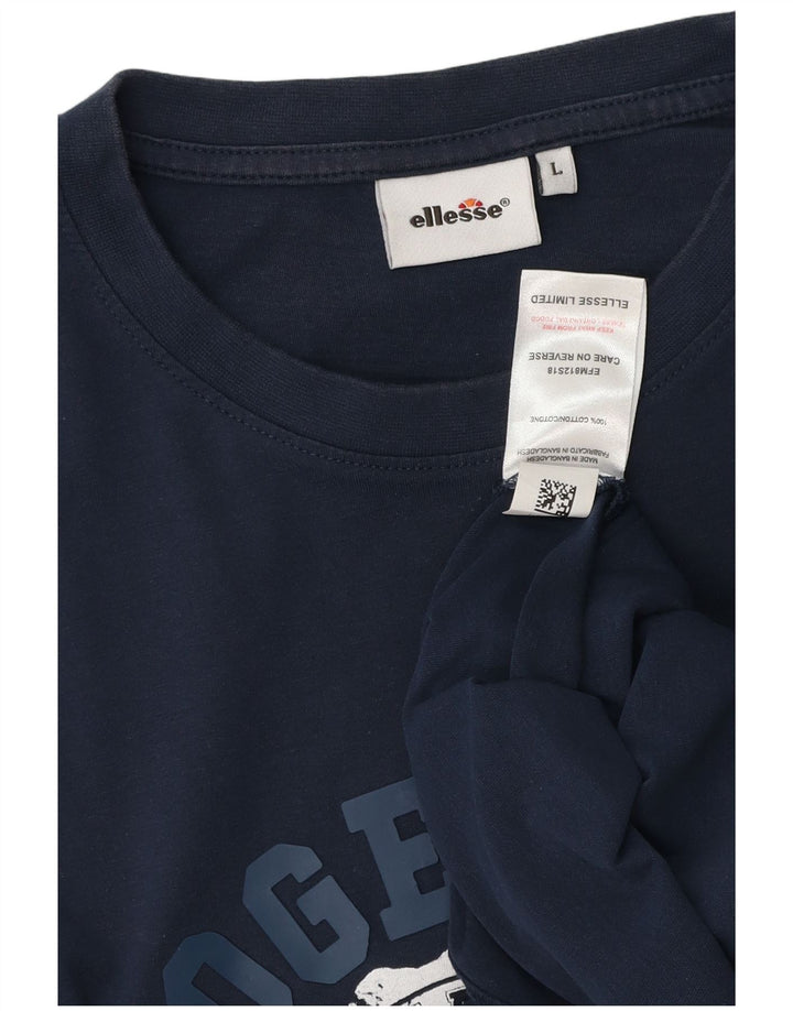 Ellesse Ανδρικό Graphic T-Shirt Τοπ Μεγάλο Navy Blue Cotton