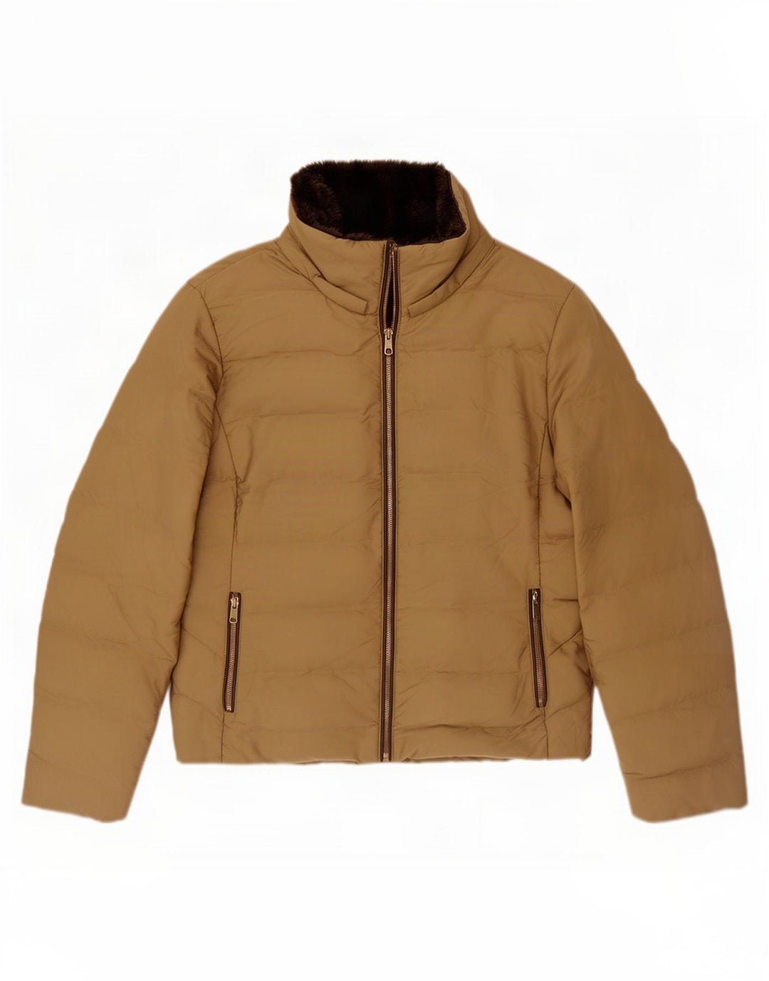Zara Γυναικείο μπουφάν Sherpa UK 20 2XL Beige Polyester