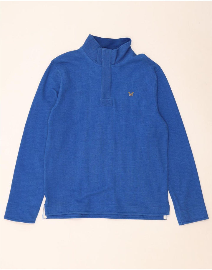 Ανδρικό φούτερ με φερμουάρ Crew Clothing, μεσαίο μπλε βαμβακερό