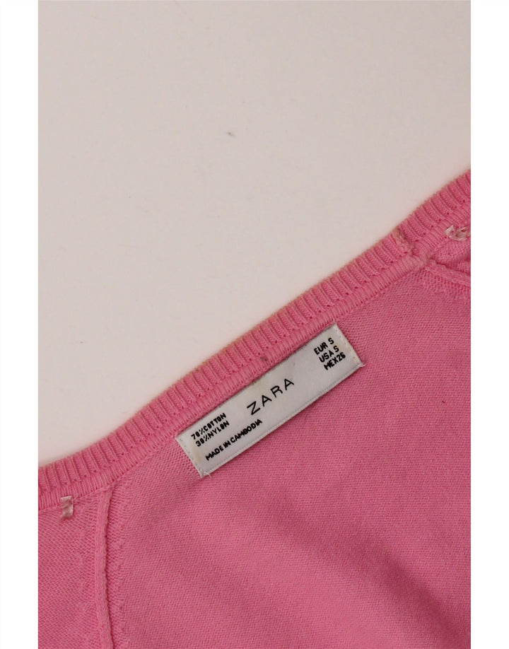 Zara Γυναικεία Ζακέτα UK 10 Small Pink