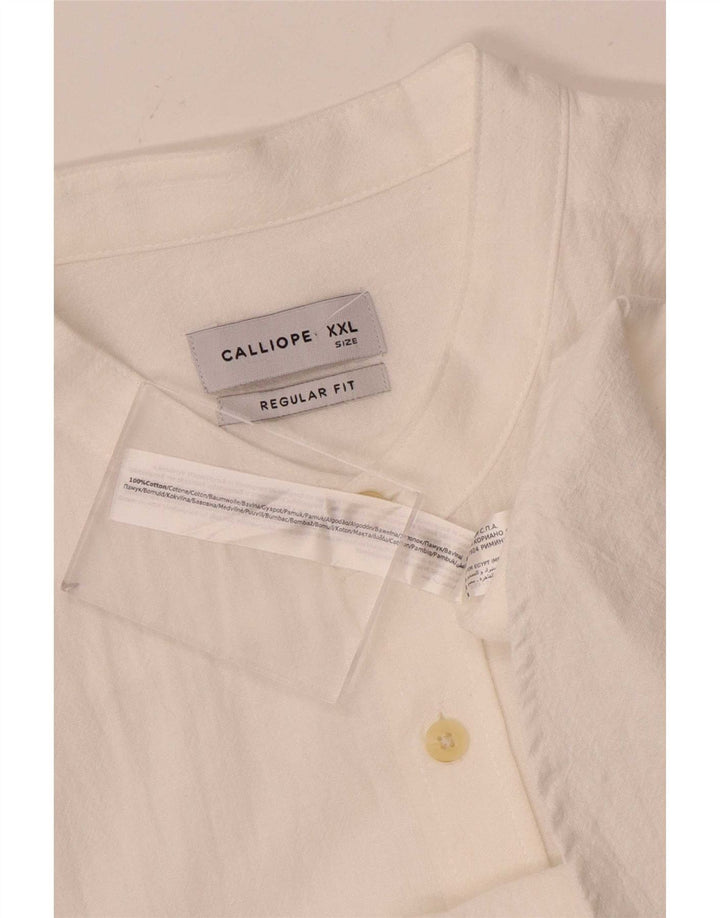 Ανδρικό πουκάμισο Calliope Regular Fit 2XL Λευκό βαμβακερό