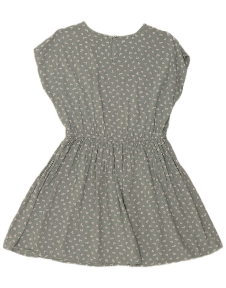 BENETTON Girls Basic Dress 11-12 Years Green Floral