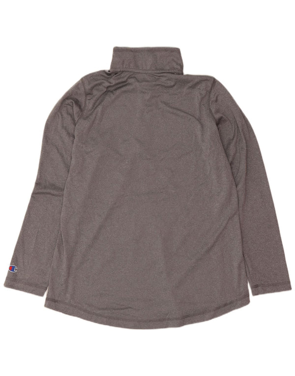 Champion Womens Graphic Top μακρυμάνικο UK 14 Large Grey Flecked Sports