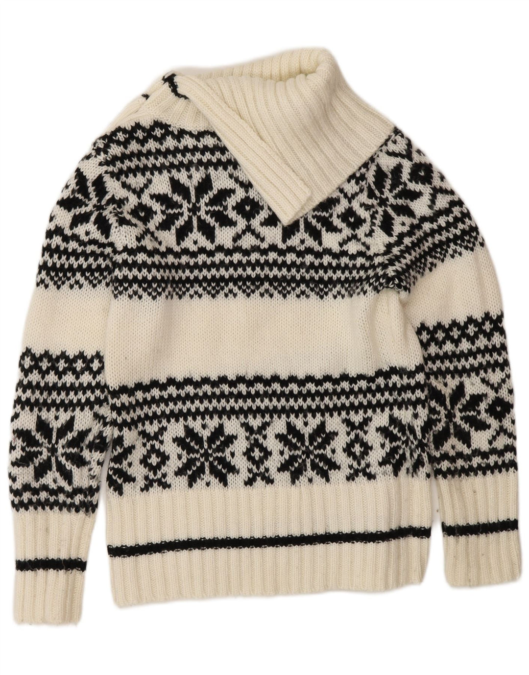 Yessica Γυναικείο πουλόβερ με κουμπιά χιονονιφάδας με κουμπιά για λαιμό, UK 14 Medium White Wint