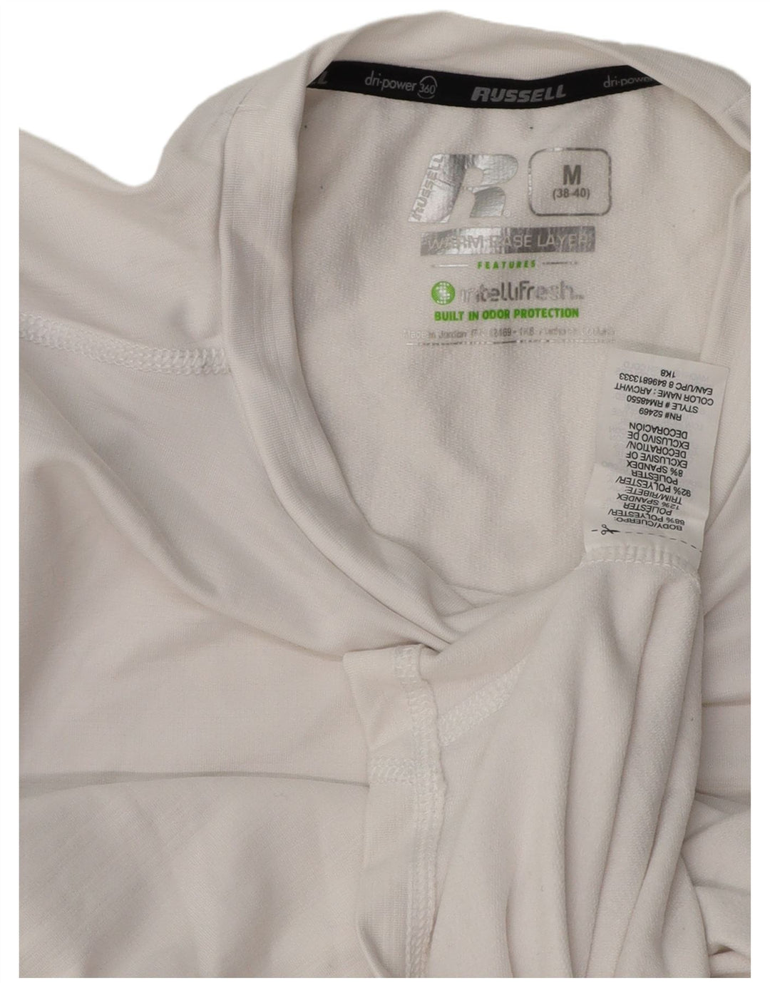 RUSSELL ATHLETIC Ανδρικό μακρυμάνικο μπλουζάκι UK 38/40 Μεσαίο λευκό πολυεστέρας