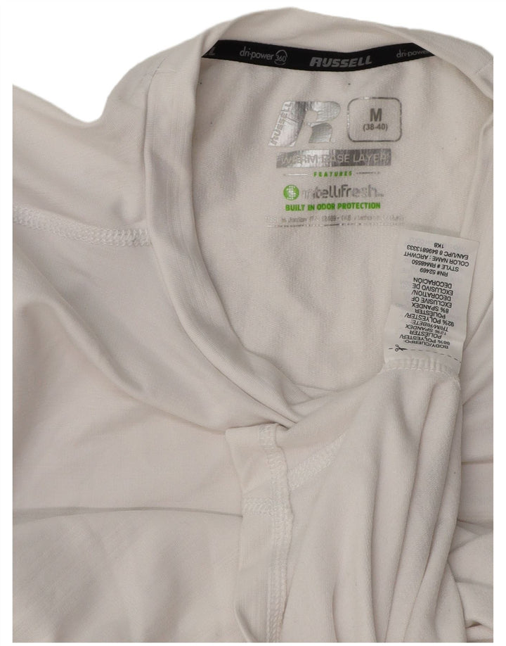 RUSSELL ATHLETIC Ανδρικό μακρυμάνικο μπλουζάκι UK 38/40 Μεσαίο λευκό πολυεστέρας