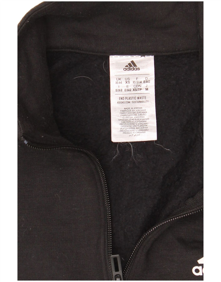 Γυναικεία Adidas Crop Graphic Crop Φούτερ Jumper UK 4/6 XS Μαύρο Πολυεστέρας