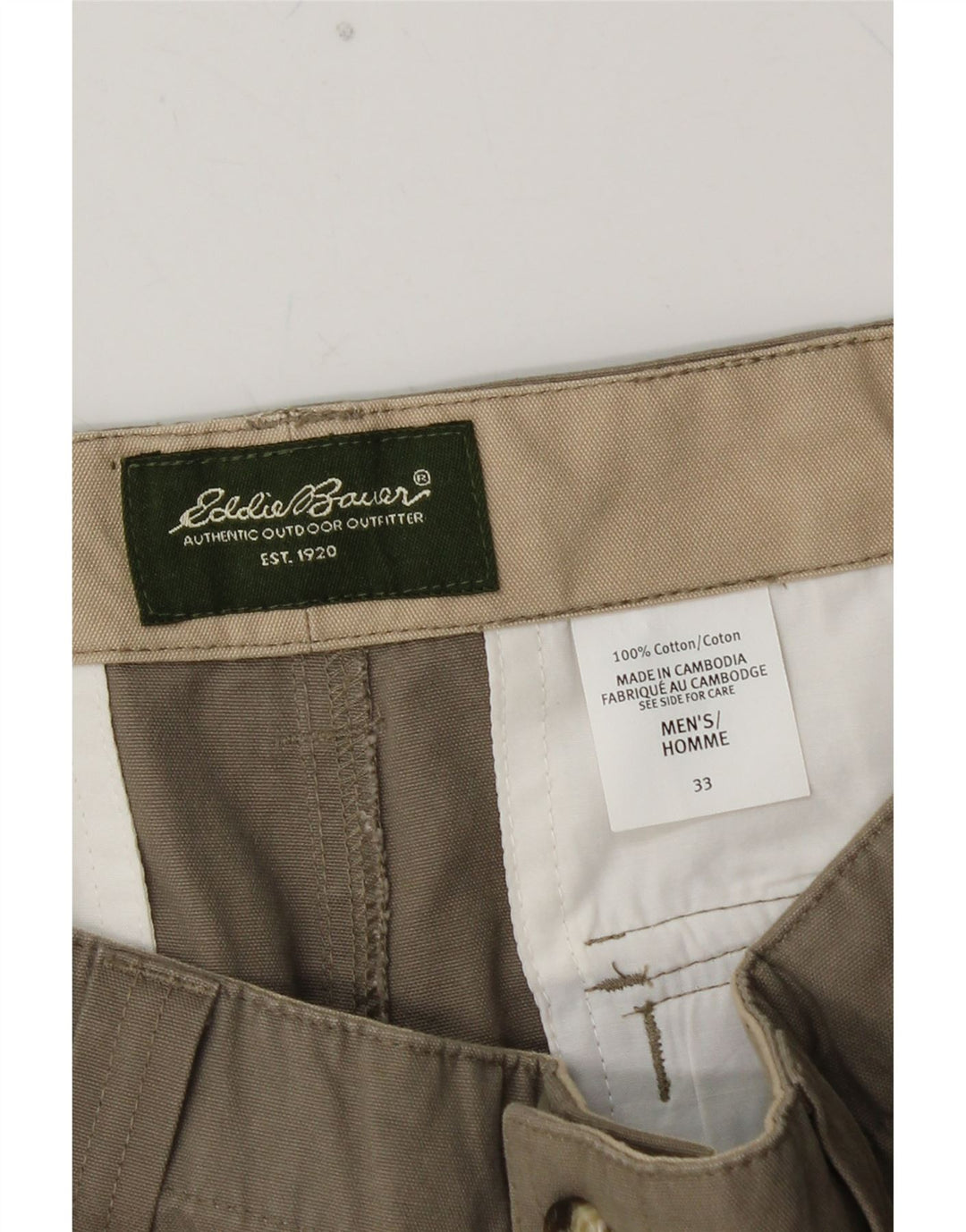 Ανδρικό σορτς Cargo EDDIE BAUER W33 Βαμβακερό από μεσαίο χακί