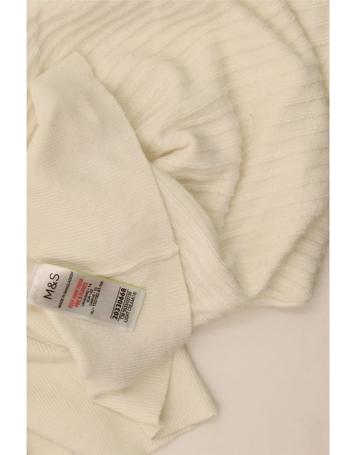 Marks & Spencer Γυναικείο πουλόβερ με λαιμόκαυστο UK 14 Medium Off White