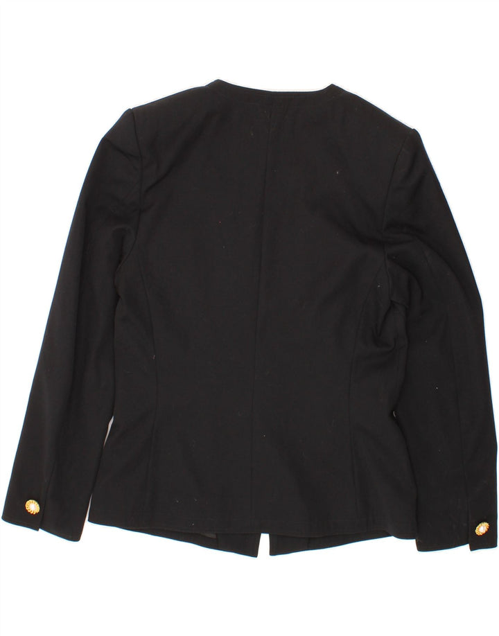 GIORGIO GRATI Womens 1 Button Blazer Jacket IT 42 Medium Black Wool Vintage Giorgio Grati and Second-Hand Giorgio Grati from Messina Hembry 