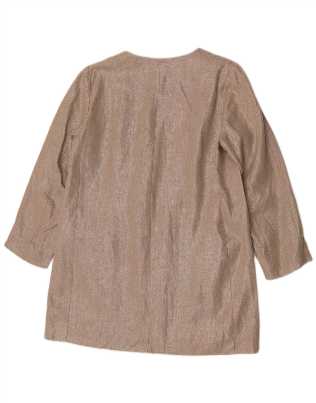 Zara Γυναικείο Open Blazer Jacket UK 14 Medium Beige Λινό