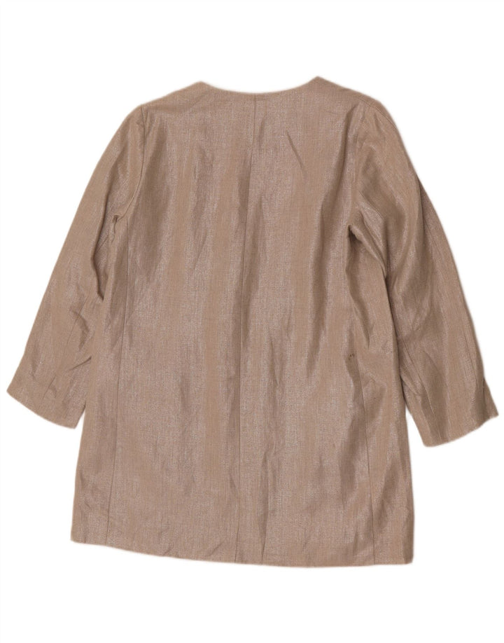 Zara Γυναικείο Open Blazer Jacket UK 14 Medium Beige Λινό