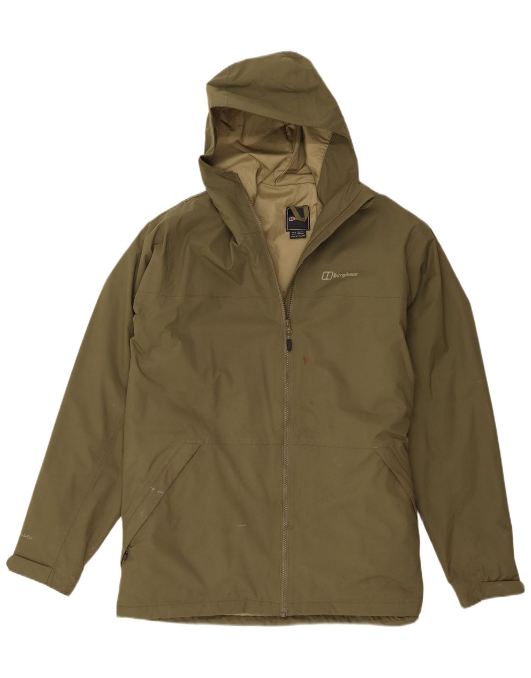 Ανδρικό μπουφάν βροχής με κουκούλα Berghaus UK 42 XL Khaki Polyamide