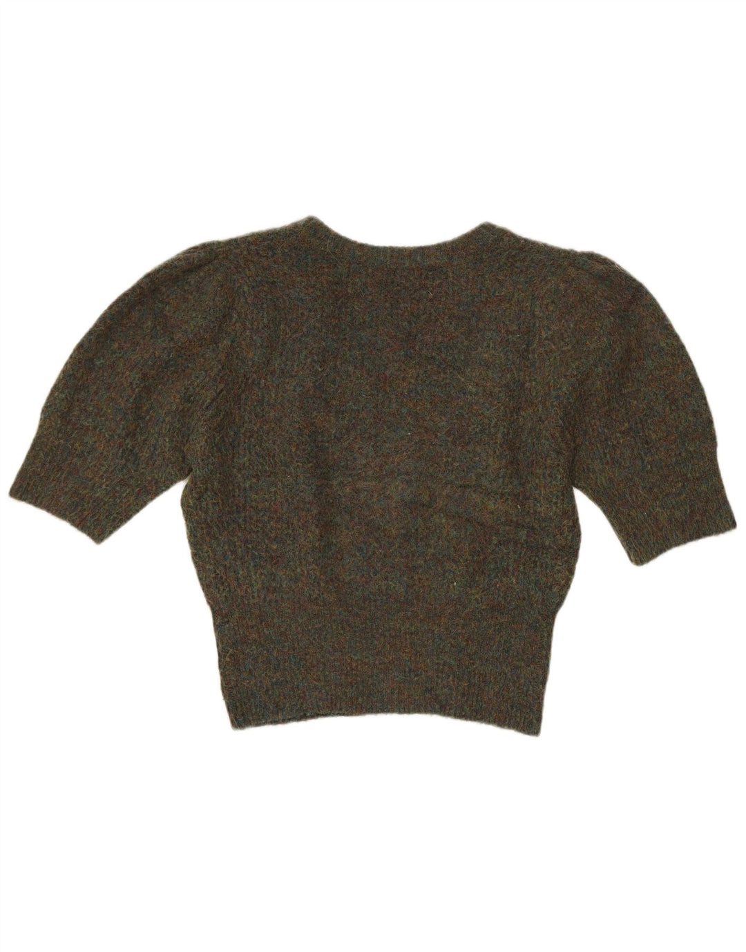 Zara γυναικείο πουλόβερ με λαιμόκοψη με V λαιμόκοψη UK 14 Medium Khaki Flecked