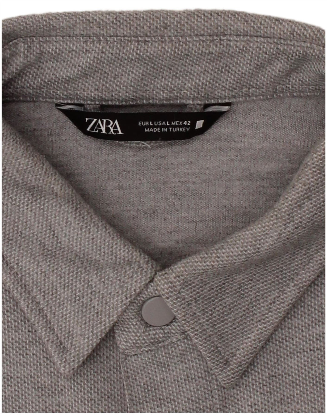 ZARA Mens Shirt Large Grey Cotton