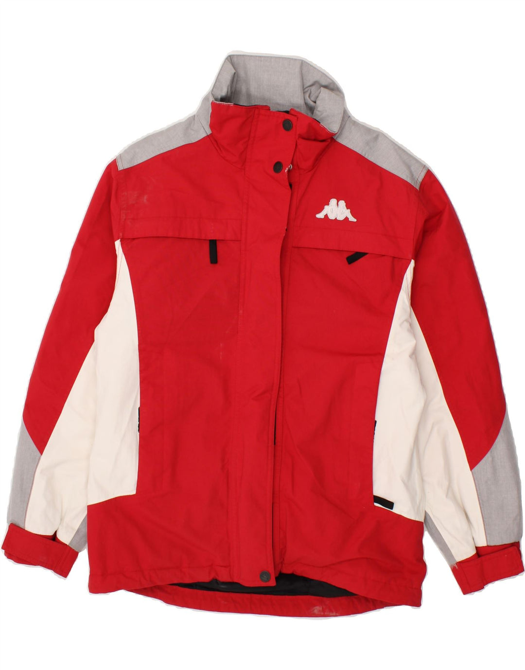KAPPA Womens Windbreaker Jacket UK 16 Large Red Colourblock Polyester Vintage Kappa and Second-Hand Kappa from Messina Hembry 