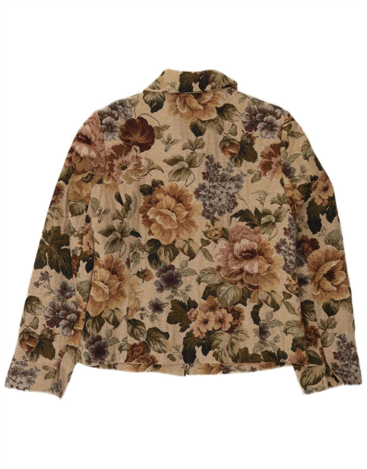 Landhaus Γυναικείο μπουφάν μπλέιζερ με φερμουάρ EU 40 Medium Beige Floral Polyester