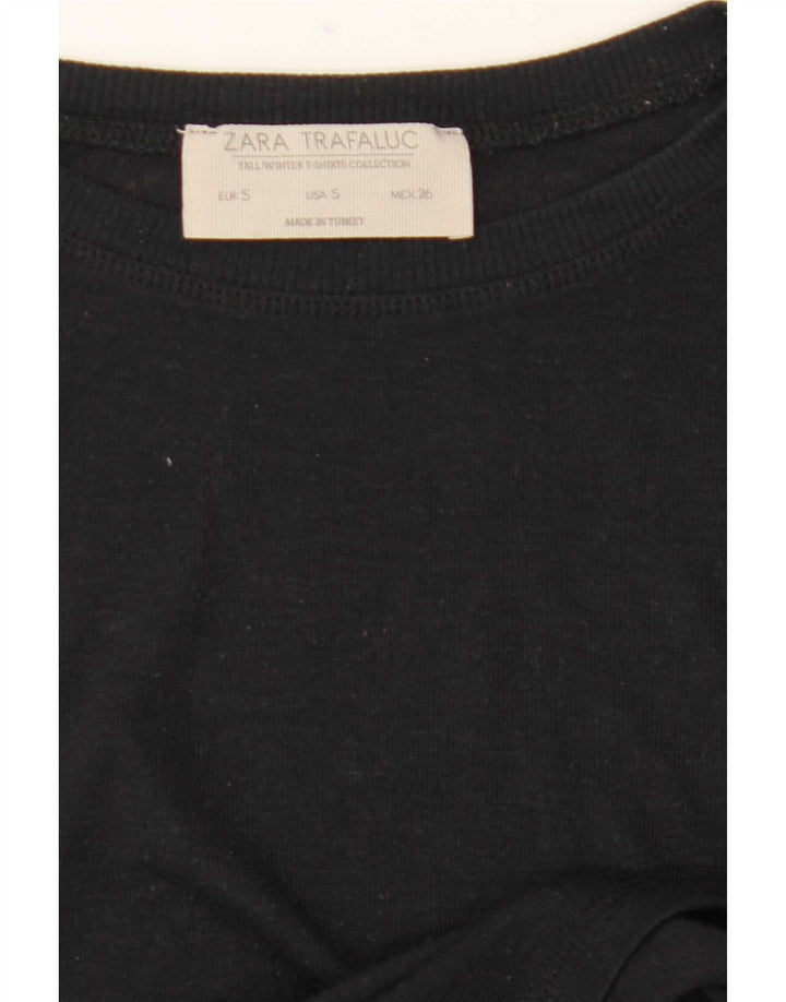 Zara γυναικείο τοπ Μακρύ μακρυμάνικο UK 10 Small Black