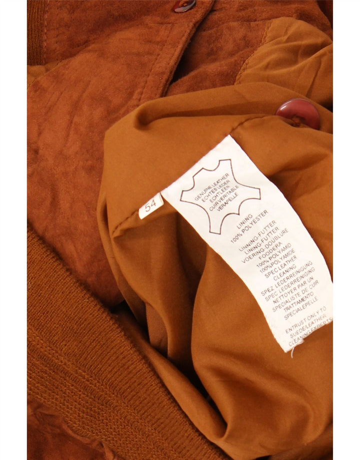 Vintage Ανδρικό Suede Bomber Jacket EU 54 2XL Καφέ