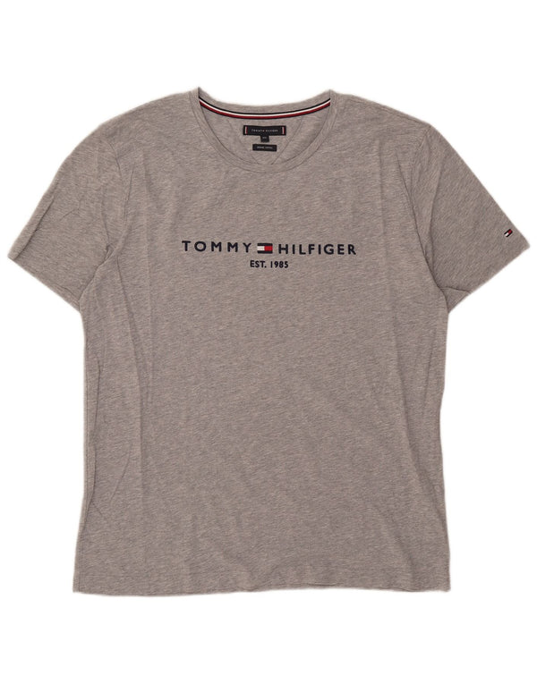Tommy Hilfiger Ανδρικό γραφικό T-Shirt Top 2XL Γκρι βαμβακερό