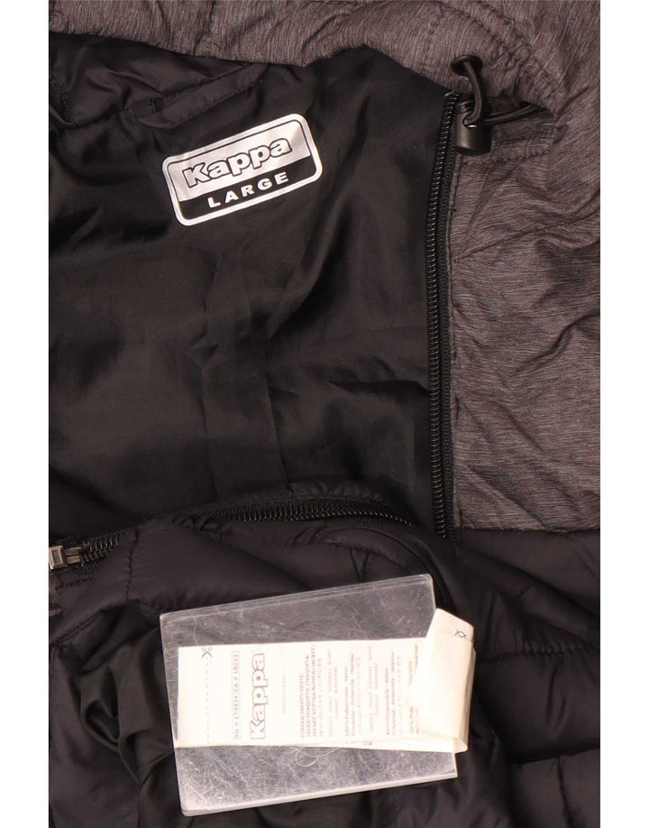 Kappa Ανδρικό μπουφάν με κουκούλα UK 40 Large Black Colourblock Polyamide