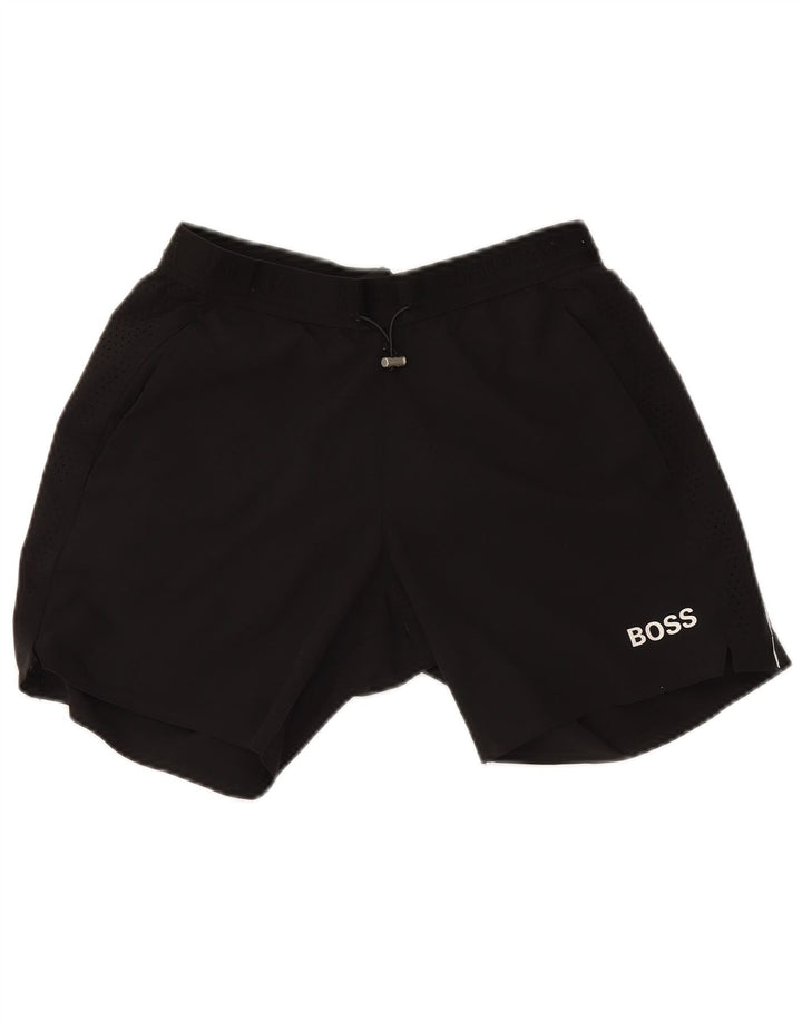Ανδρικό αθλητικό σορτς Hugo Boss Μικρό μαύρο πολυεστέρα