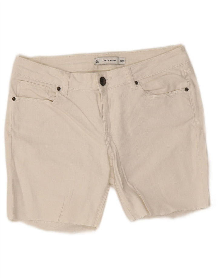 Zara Γυναικείο τζιν σορτς EU 40 Medium W30 Λευκό