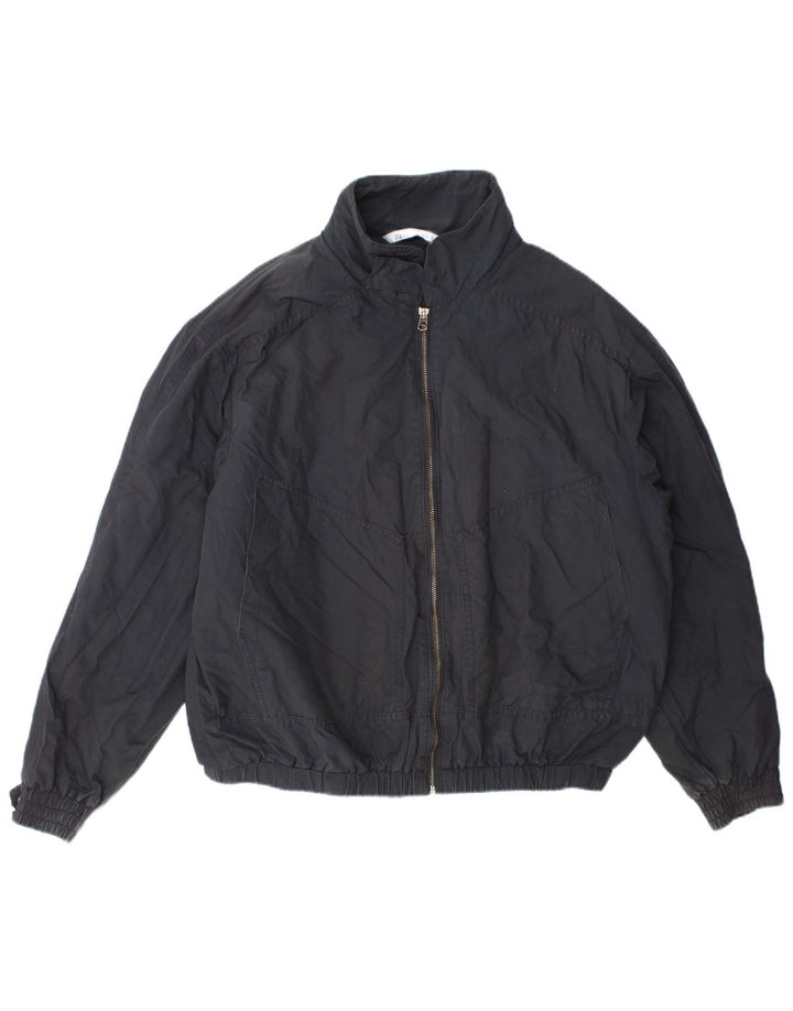 Zara Ανδρικό Bomber Jacket UK 40 Large Navy Blue Polyester
