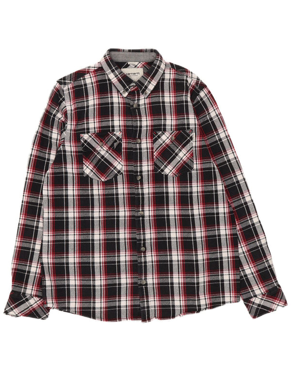 Ανδρικό πουκάμισο Carhartt Worker Wear κανονικό φανελένιο πουκάμισο μεγάλο μαύρο καρό