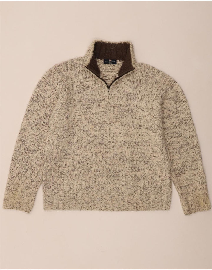 Ανδρικό πουλόβερ Marks & Spencer Blue Harbour με φερμουάρ, μεσαίο λευκό