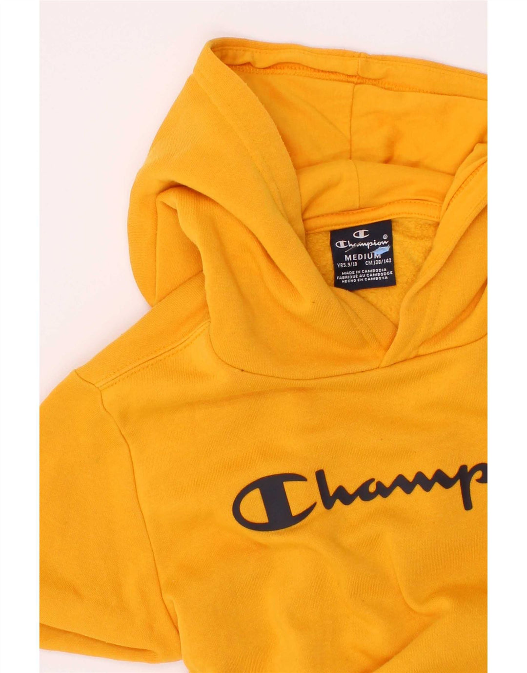 Champion Boys Graphic Hoodie Jumper 9-10 ετών Medium Yellow