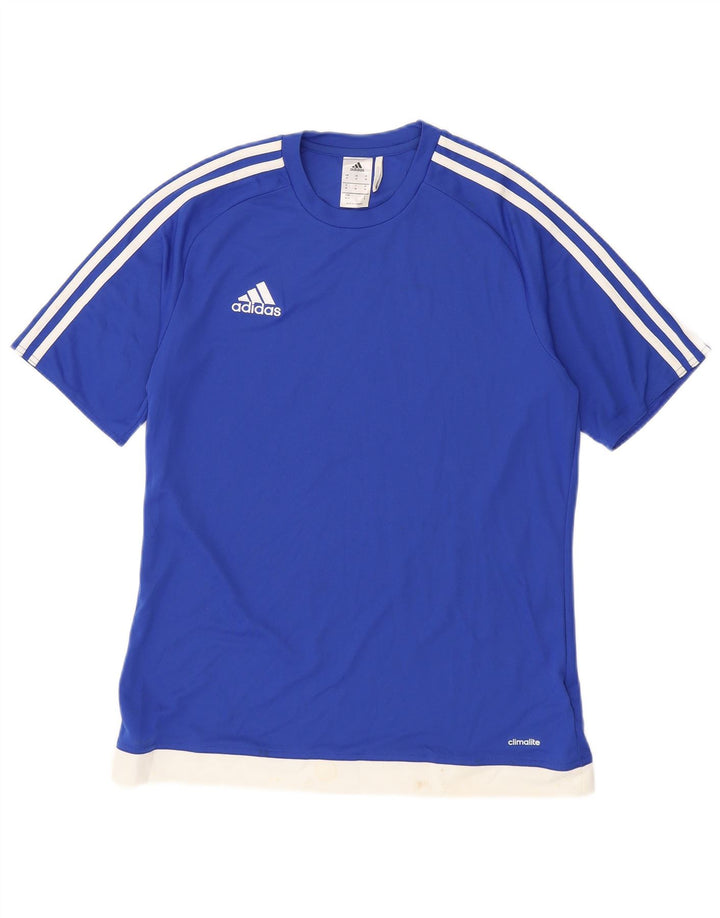 Ανδρικό T-Shirt Climalite ADIDAS Top Medium Blue Colorblock Πολυεστέρας