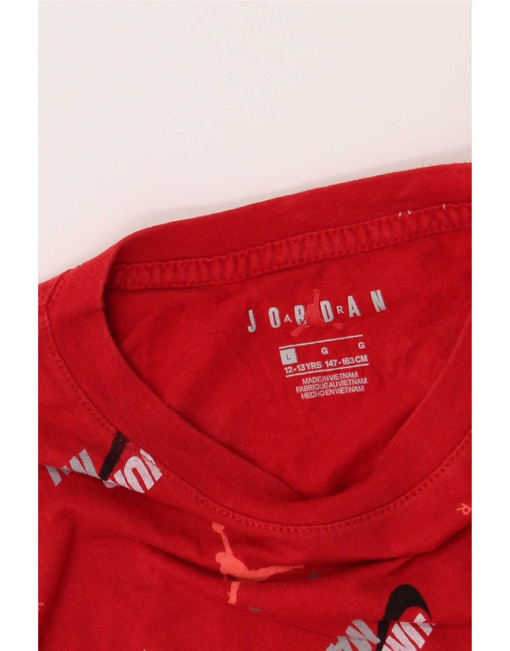 Μπλουζάκι Jordan Boys κανονικό γραφικό τοπ 12-13 ετών μεγάλο κόκκινο