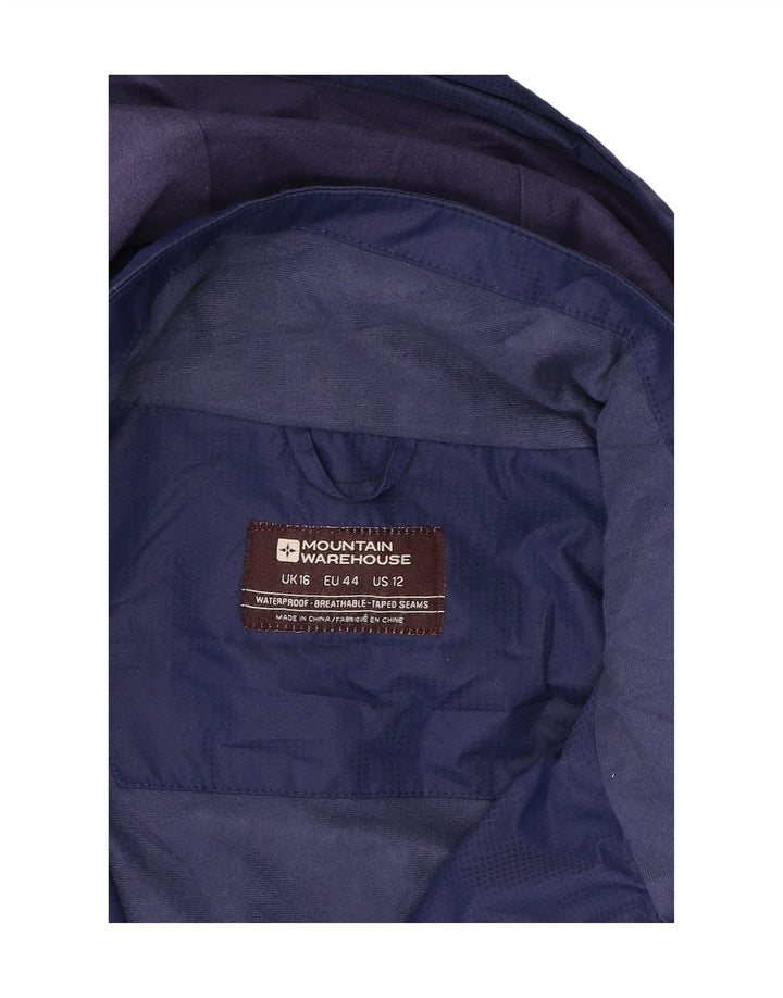 MOUNTAIN WAREHOUSE Womens Hooded Rain Jacket UK 16 Large  Navy Blue