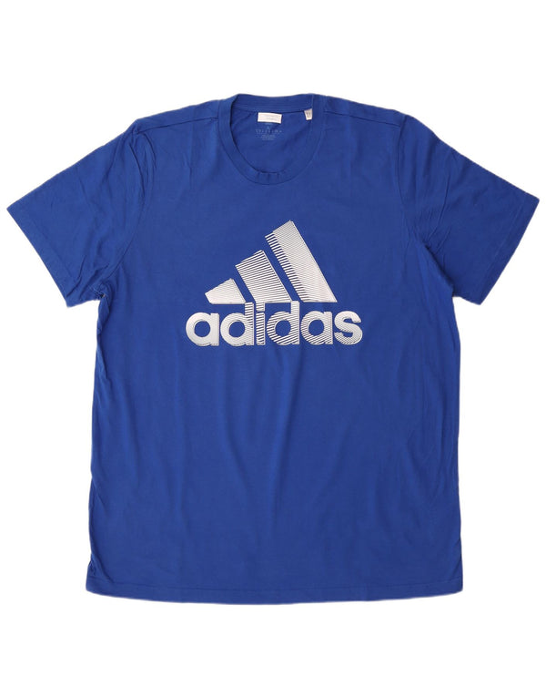 Ανδρικό γραφικό T-Shirt ADIDAS Top XL Μπλε βαμβακερό